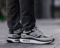 Кроссовки мужские Nike Air Max Grey Black / найк айр макс серые с черным