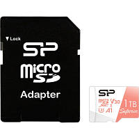 Карта памяти Silicon Power 1 TB microSDXC U3 A1 V30 4K UHD Superior 100R/80W + adapter SP001TBSTXDV3V20SP n