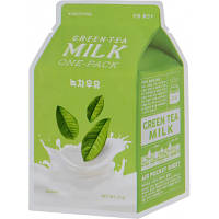 Маска для обличчя A'pieu Green Tea Milk One-Pack 21 г 8806185780278 n