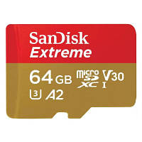 Карта памяти SanDisk 64GB microSDXC UHS-I U3 V30 A2 Extreme SDSQXAH-064G-GN6GN n