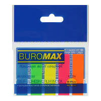 Стікер-закладка Buromax Plastic bookmarks 45x12mm, 5*25шт, neon BM.2302-98 n