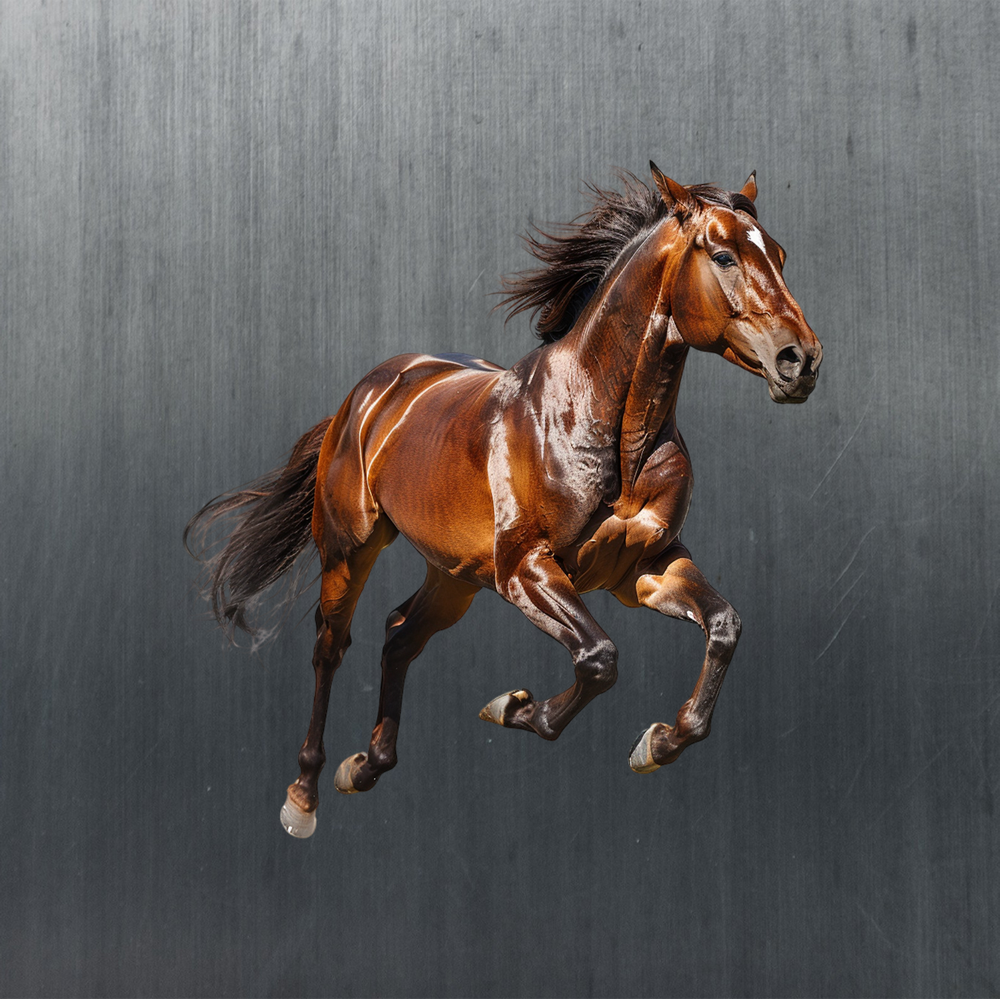 Вінілова наклейка на авто з конем 15x15см - елегантний дизайн капота.