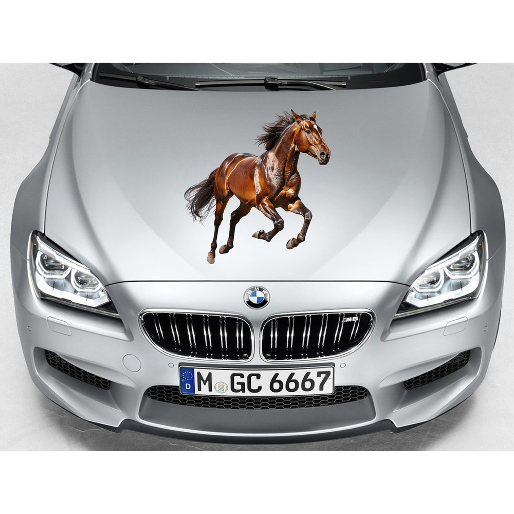 Декор для авто у вигляді коня 50x50см - якісна вінілова наклейка