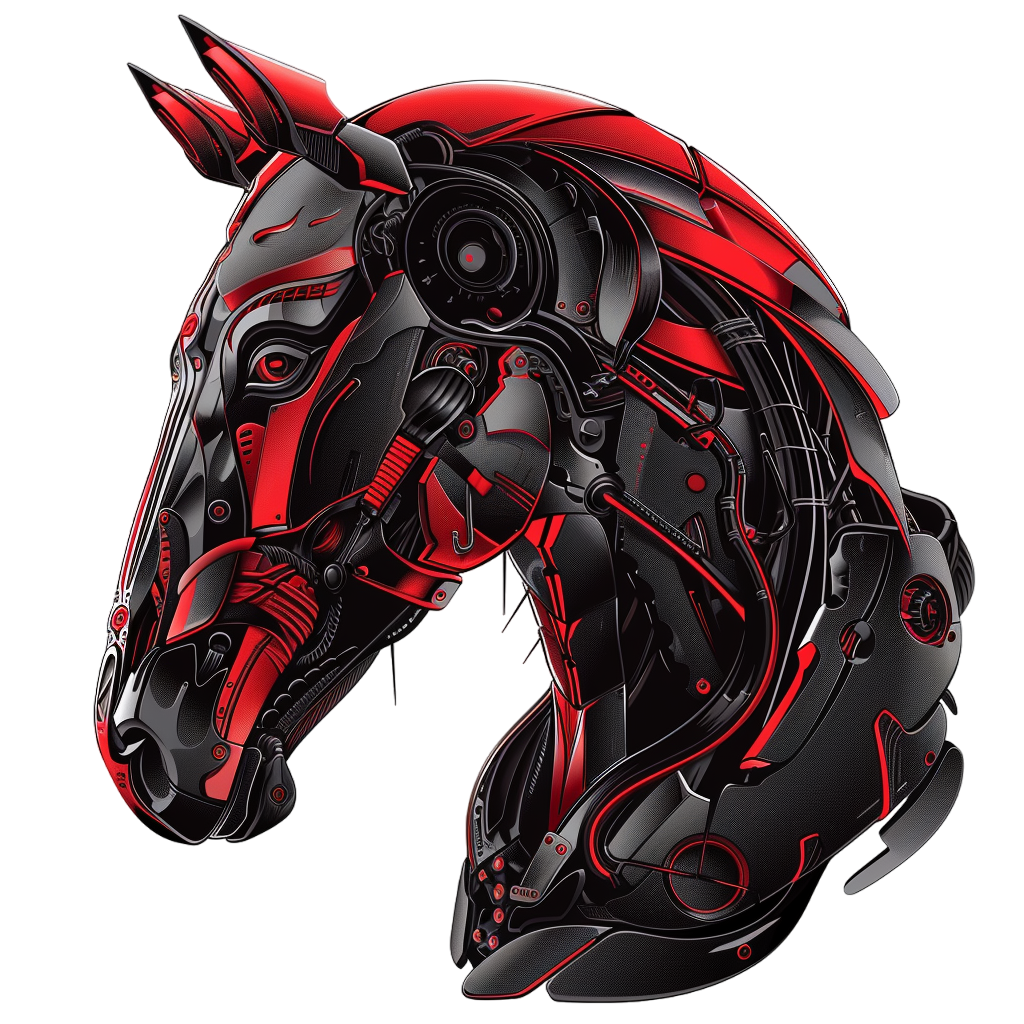 Наклейка на машину з конем-роботом 30x30см - стильний кузов