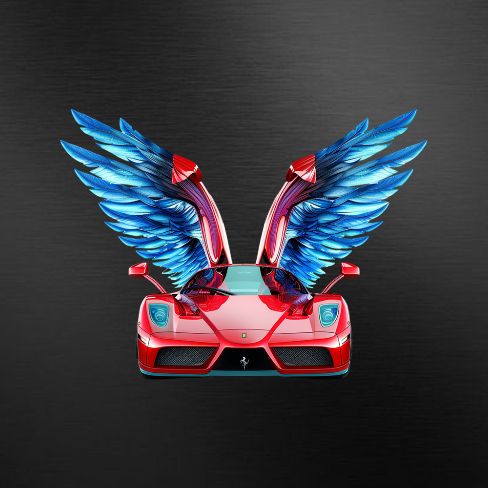 Водостійка плівка з авто та крилами 30x30см - стайлінг скла