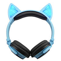 Bluetooth навушники LINX BL108A з котячими вушками LED Сині (SUN0481)