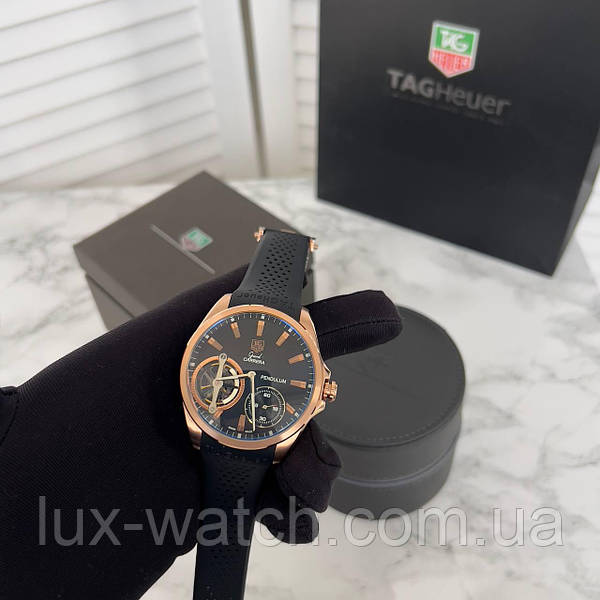 Tag Heuer Grand Carrera Pendulum Gold Black LUX WATCH 2125583643