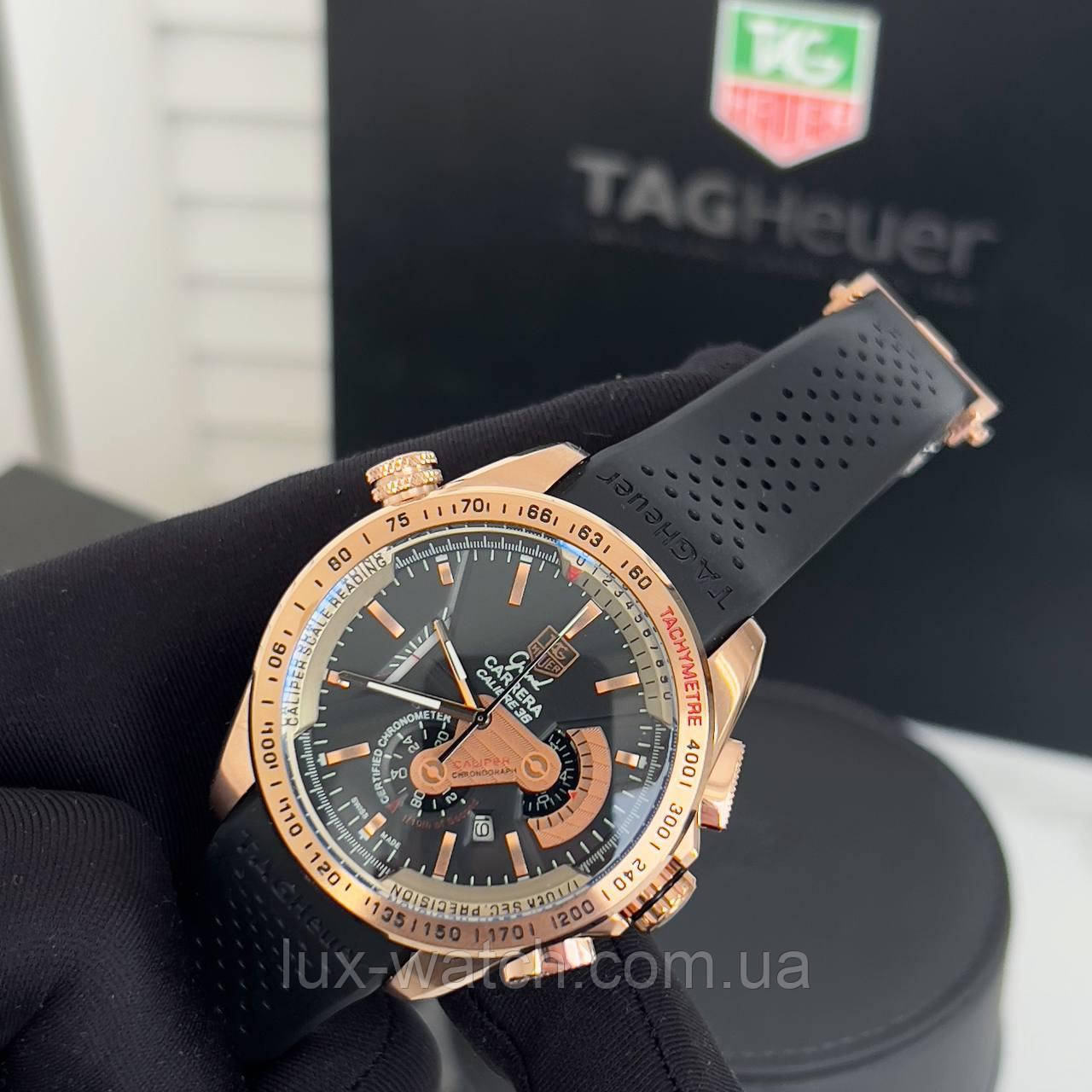 Годинник чоловічий Tag Heuer Grand Carrera Calibre 36 RS Gold-Black