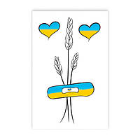Набір тату для тіла Tattooshka Український колосок із сердечками (L-50)