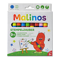 Штампи Malinos Stempelzauber 9 плюс 1 9 кольорів із чарівним фломастером (MA-300008)