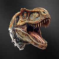 Водостойкая пленка Оракал с головой динозавра 30x30см на дверь