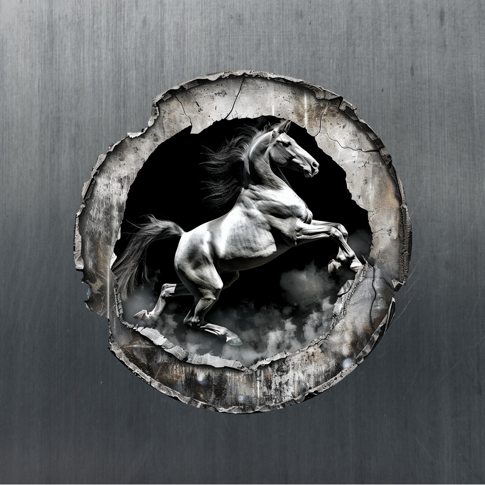 Вінілова наклейка "Кінь на прогулянці" 3D-ефект 30x30 см