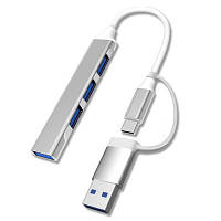 Концентратор Dynamode USB Type-C/Type-A to 1хUSB3.0, 3xUSB 2.0 metal DM-UH-311AC n