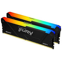 Модуль пам'яті для комп'ютера DDR4 64GB 2x32GB 3200 MHz Beast RGB Black Kingston Fury ex.HyperX KF432C16BB2AK2/64 n