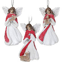Набір 6 декоративних підвісних фігурок Дама ангел 10 см Bona DP113865