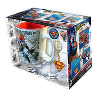 Подарунковий набір ABYstyle DC Comics Супермен чашка 460 мл брелок і значки (ABYPCK074)