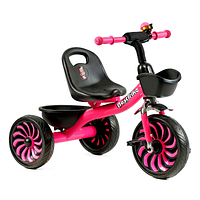 Детский трехколесный велосипед Best Trike SL-12011 с EVA колесами, звоночком, 2 корзины, Розовый