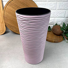 Високе кашпо зі вставкою та хвилястою поверхнею d16*30см 2л, Фьюжн Фрезія Алеана, фото 4