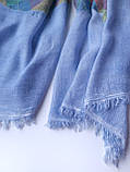 Шарф-палантин жіночий весна-осінь з геометричним принтом Без бренду 200х88 см Блакитний, фото 3