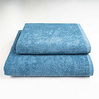 Набор махровых полотенец 2шт GM Textile 50х90см, 70х140см 400г/м2 (Голубой)