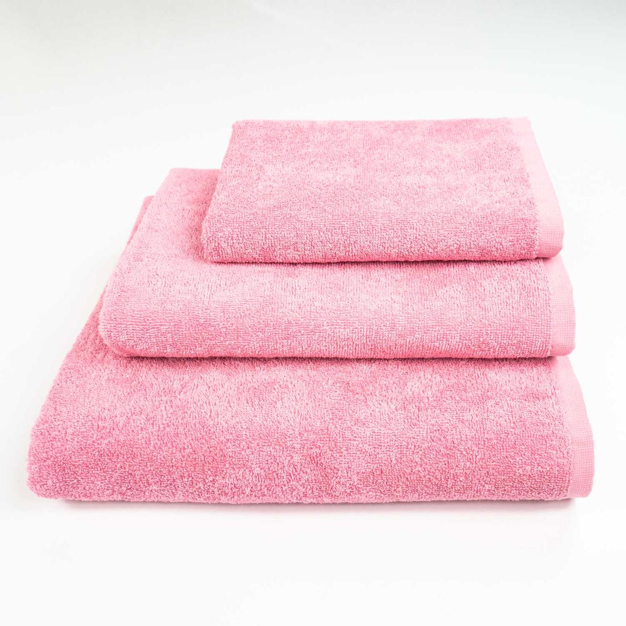 Набор махровых полотенец 3шт GM Textile 40х70см, 50х90см, 70х140см 400г/м2 (Розовый) - фото 1 - id-p1580684883