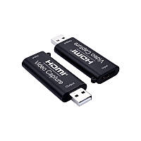 Перехідник відео Lucom USB2.0 A-HDMI M F (V.Capture) відеозахват video capture 1080p чорний ( KN, код: 7455070