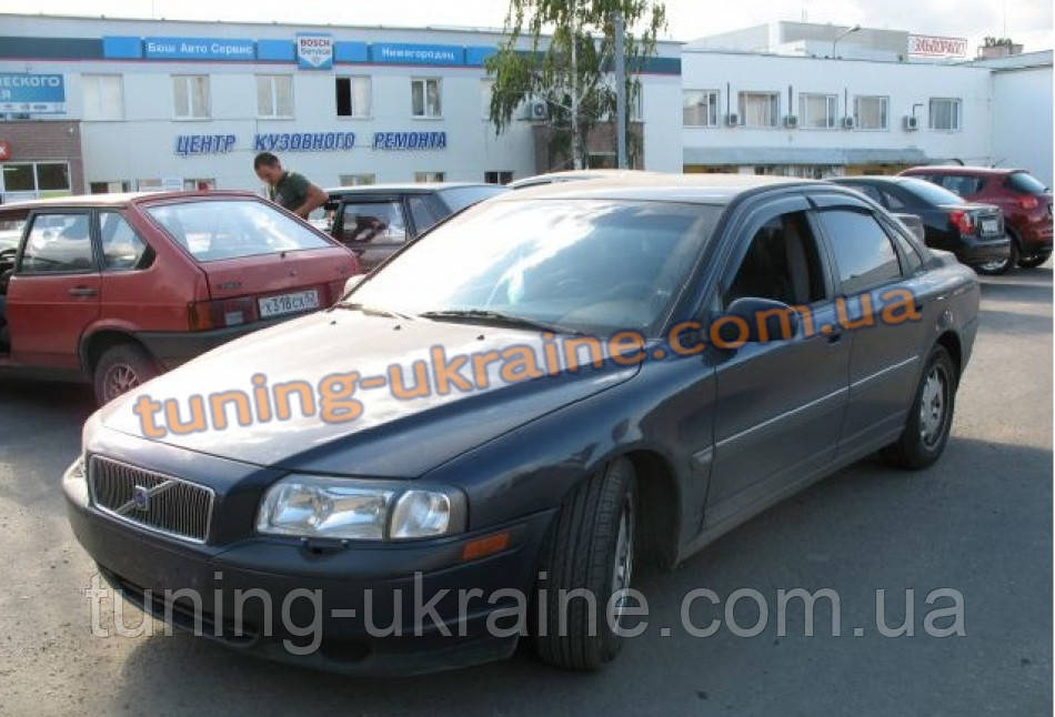 Дефлекторы окон (ветровики) COBRA-Tuning на VOLVO S80 I 1998-2006 - фото 1 - id-p389771130