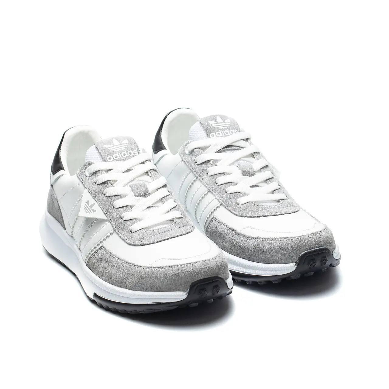 Чоловічі стильні шкіряні сірі кросівки adidas grey