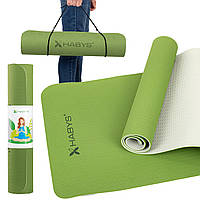 Тренажерний килимок TPE, 183x61x0,6 см - зелений (двошаровий)
