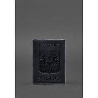 Обложка для паспорта BlankNote BN-OP-PL-nn кожаная темно-синяя
