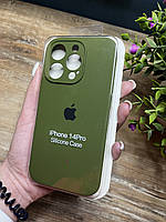 Чехол на IPhone 14 Pro Full+Camera SILICONE CASE,Чехол для Айфон 14 Про Soft Touch с закрытым низом Forest Green