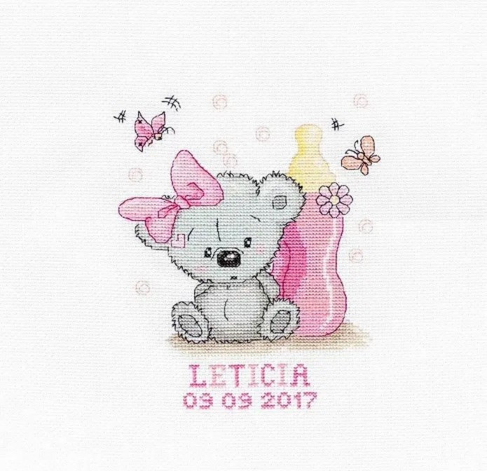 B1147 Метрика Leticia. Набір для вишивки хрестиком Luca-S, фото 1