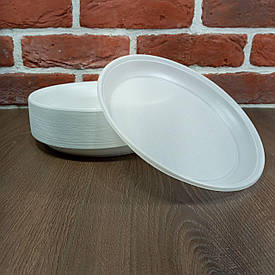 Одноразова тарілка для другої страви діаметр 205мм Еко (100 шт)