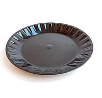 Одноразовая тарелка стекловидная Кристал 160мм Черная (10 шт)