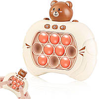 Электронная приставка консоль Pop it PRO Bear, на батарейках / Интерактивная игрушка антистресс / Поп ит