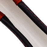 Чохол на кермо 40см L шкіряний чорно-червоний Elegant Plus EL 105 702, фото 4