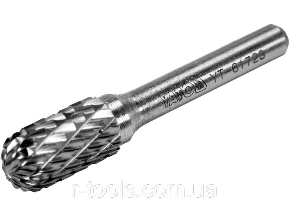 Фреза циліндрична округлена з карбіду вольфраму Ø 10 мм L = 56/16 мм зі шпинделем Ø = 6 мм Yato YT-61723