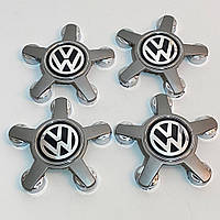 Ковпачок на титани VW (135/57 мм) чорн/хром. краб/зірка (1 штука)