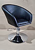 Перукарське крісло ЧОРНЕ на гідравліці Мурат Р на млинці (круглої дискової бази), фото 2