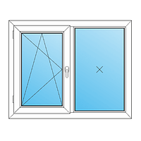 Окно металлопластиковое (1400мм×1300мм), поворотно-открывающееся WDS, (белый)
