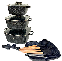 Набор немецкой посуды для индукционных плит, набор кастрюль и сковорода с антипригарным покрытием HK-317