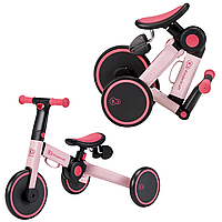 3-х Колесный беговел для детей, велосипед-трансформер со съемными педалями 3в1 Kinderkraft 4TRIKE Candy Pink