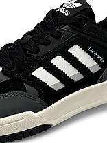 Чоловічі кросівки Adidas Originals Drop Step Gray Black Адідас Дроп Степ чорні шкіряні демісезонні, фото 3