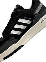 Чоловічі кросівки Adidas Originals Drop Step Gray Black Адідас Дроп Степ чорні шкіряні демісезонні, фото 4