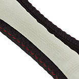 Чохол на кермо 40см L шкіряний чорний з перфорацією, масажером і червоною ниткою Elegant Plus EL 105 647, фото 4