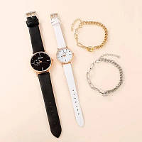 Подарочный набор для пары (4 предмета: наручные часы и браслеты)