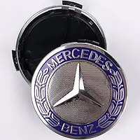 Колпачок заглушка Mercedes-Benz синий на литые диски А1714000025 ( 75 - 70 )