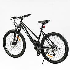 Велосипед для дорослих та підлітків, 26 дюймів, на зріст 155-175 см, Чорний, рама 17 дюймів, 21 швидкість, LP-26025, фото 2