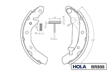 Колодка гальмівна задня (4 шт.) Matis Spark (FSB56)  HOLA (BR806) Матиз Спарк