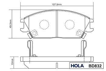 Колодка гальмівна передня (4 шт.) Hyundai Getz Accent (FDB435) HOLA (BD832) Хюндай Гетц Акцент